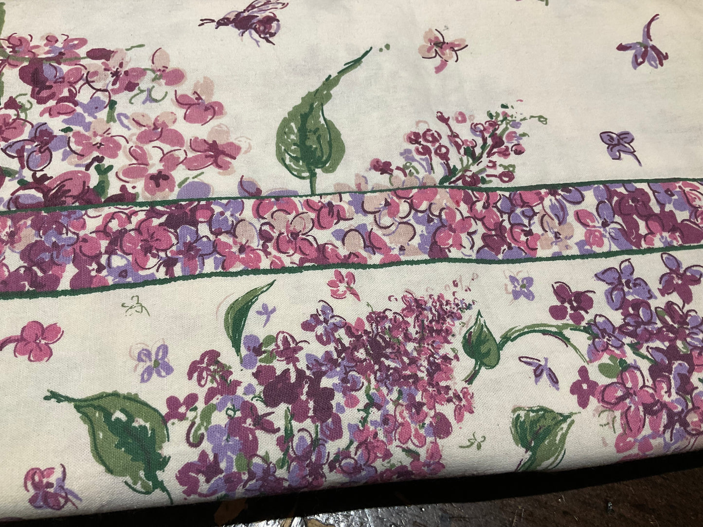 April Cornell Lilac Ecru 54”Square Tablecloth