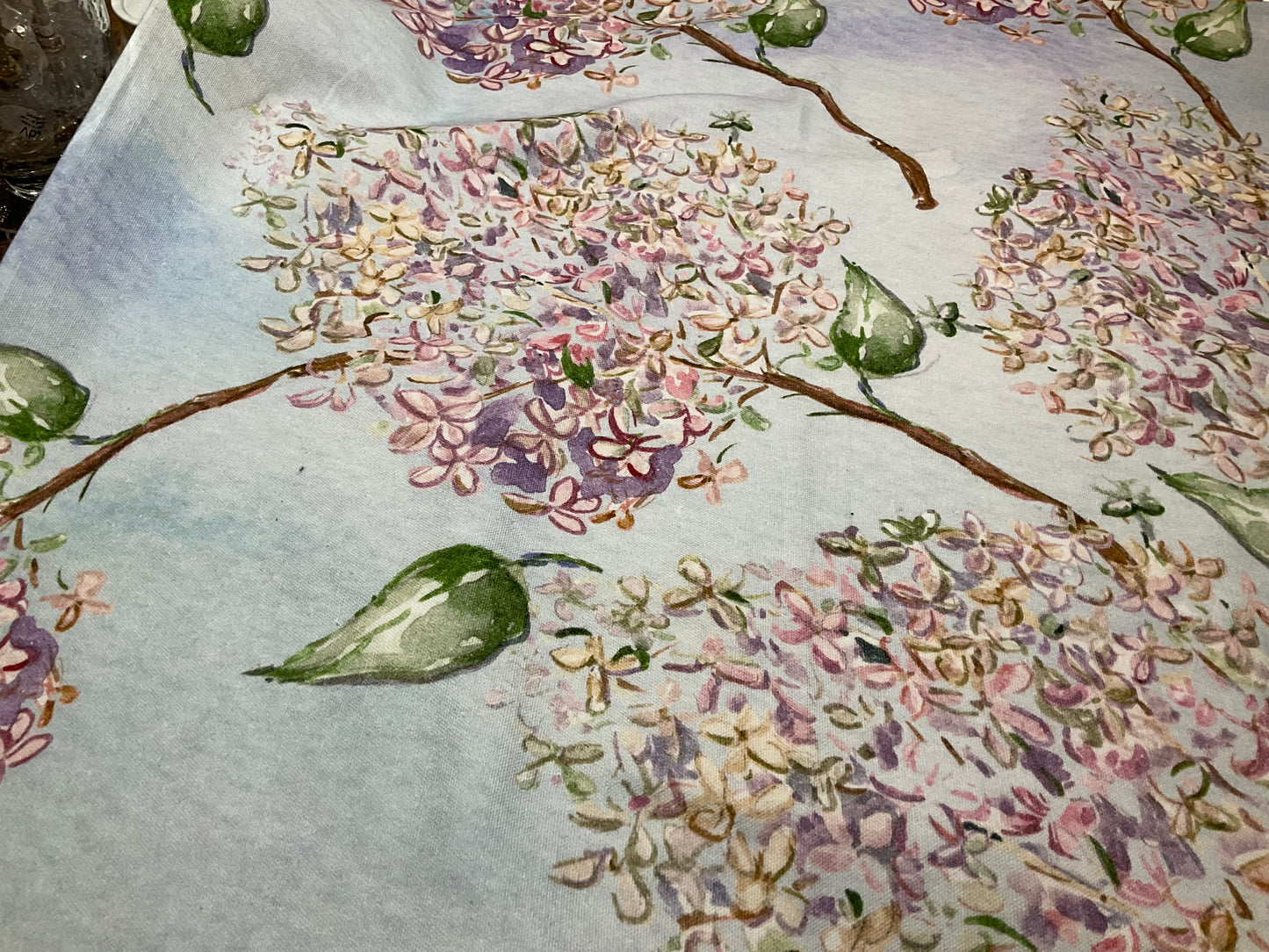 April Cornell Beautiful Blooms Blue 54” Square Tablecloth