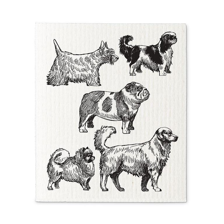 Abbott • Dog Sketch Dishcloths. Set of 2