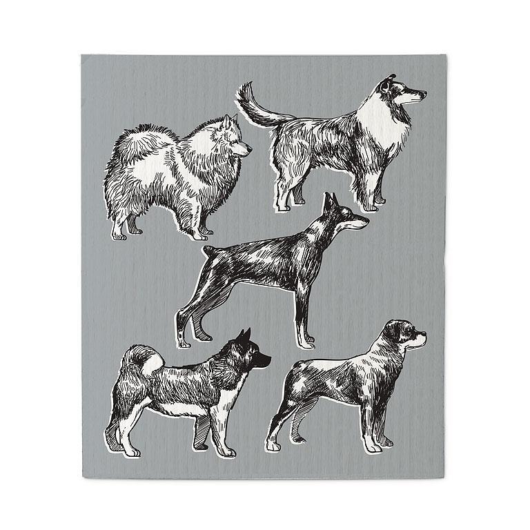 Abbott • Dog Sketch Dishcloths. Set of 2