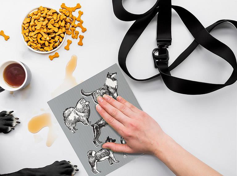 Abbott • Dog Sketch Dishcloths. Set of 2