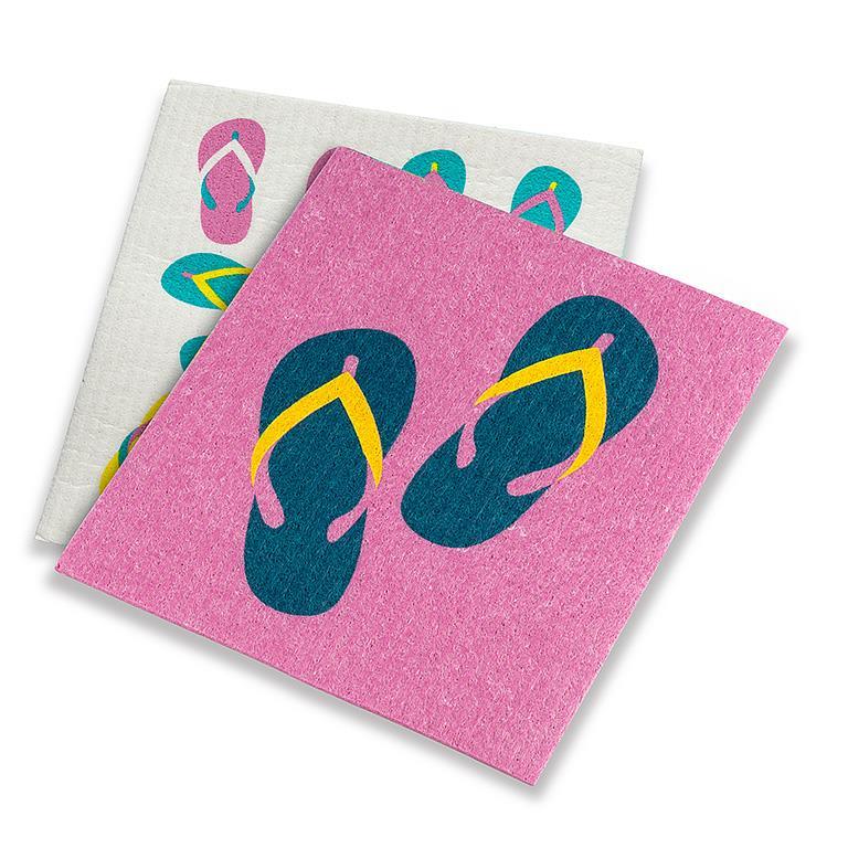 Abbott • Flip Flops Dishcloths. Set of 2