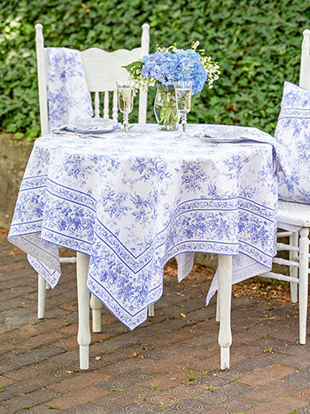 April Cornell • 88" Round Tablecloth | Rosalind – Periwinkle