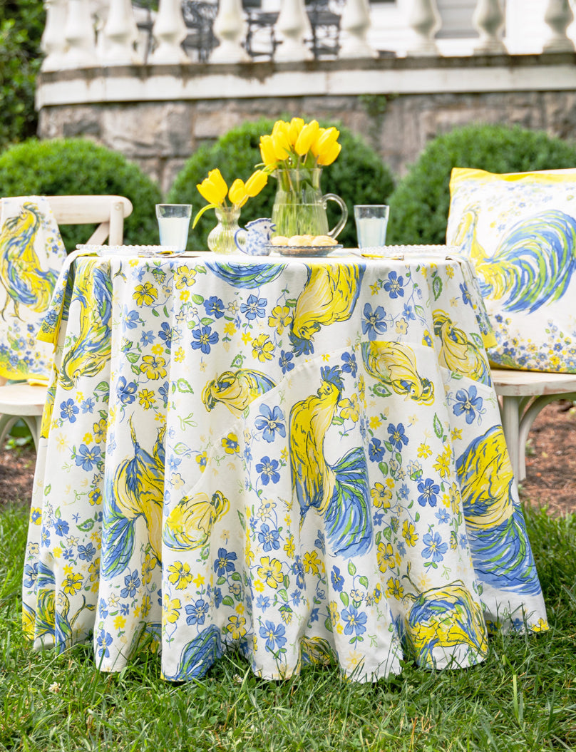 April Cornell • 70" Round Tablecloth | Rooster – Provence