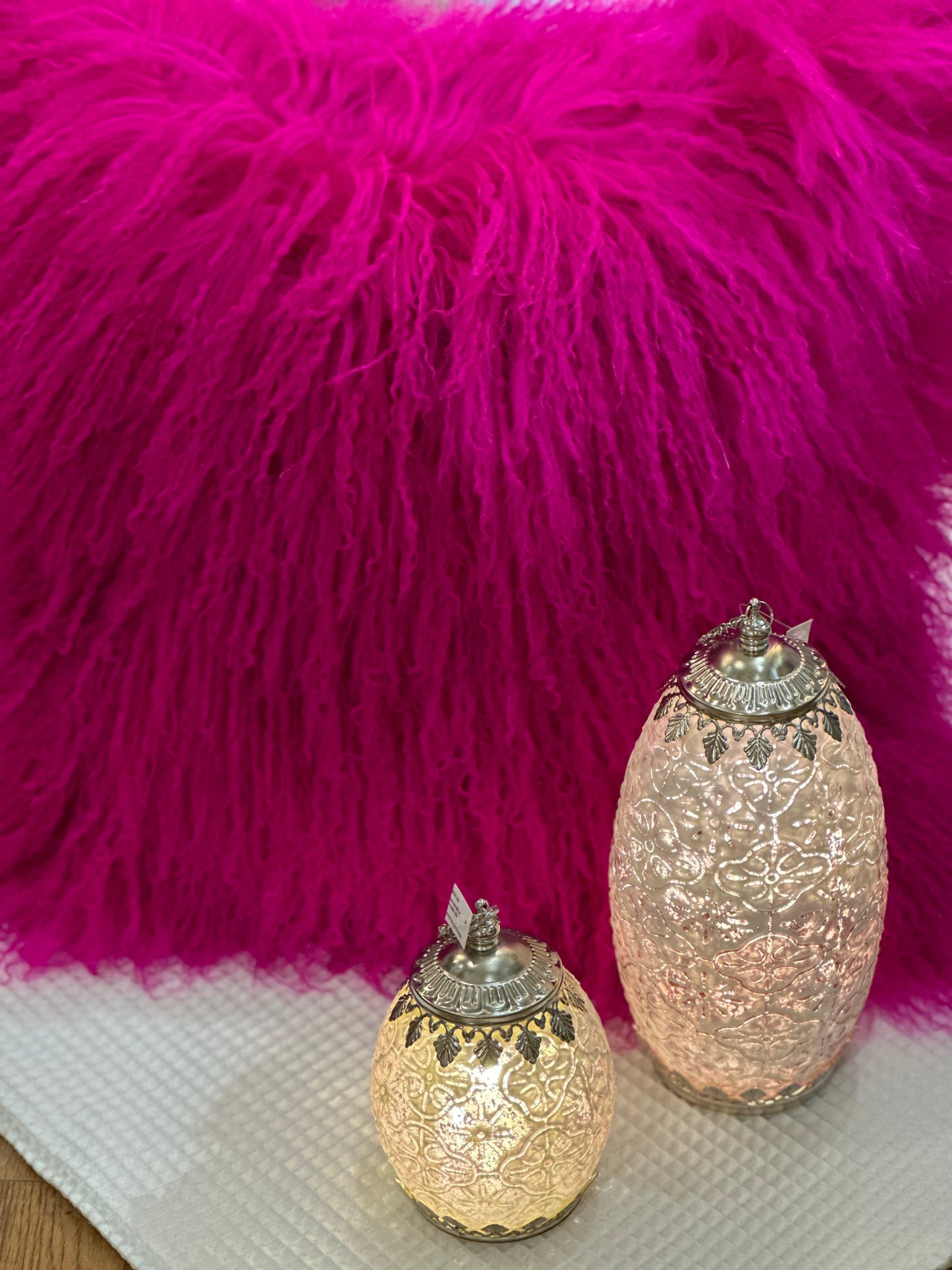 Pink Lambskin Pillow