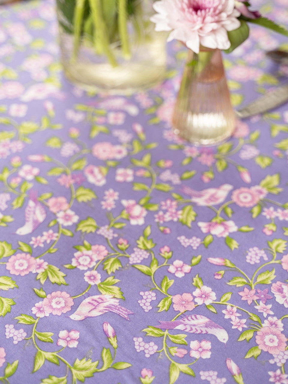 April Cornell • 70" Round Tablecloth | Darjeeling – Periwinkle