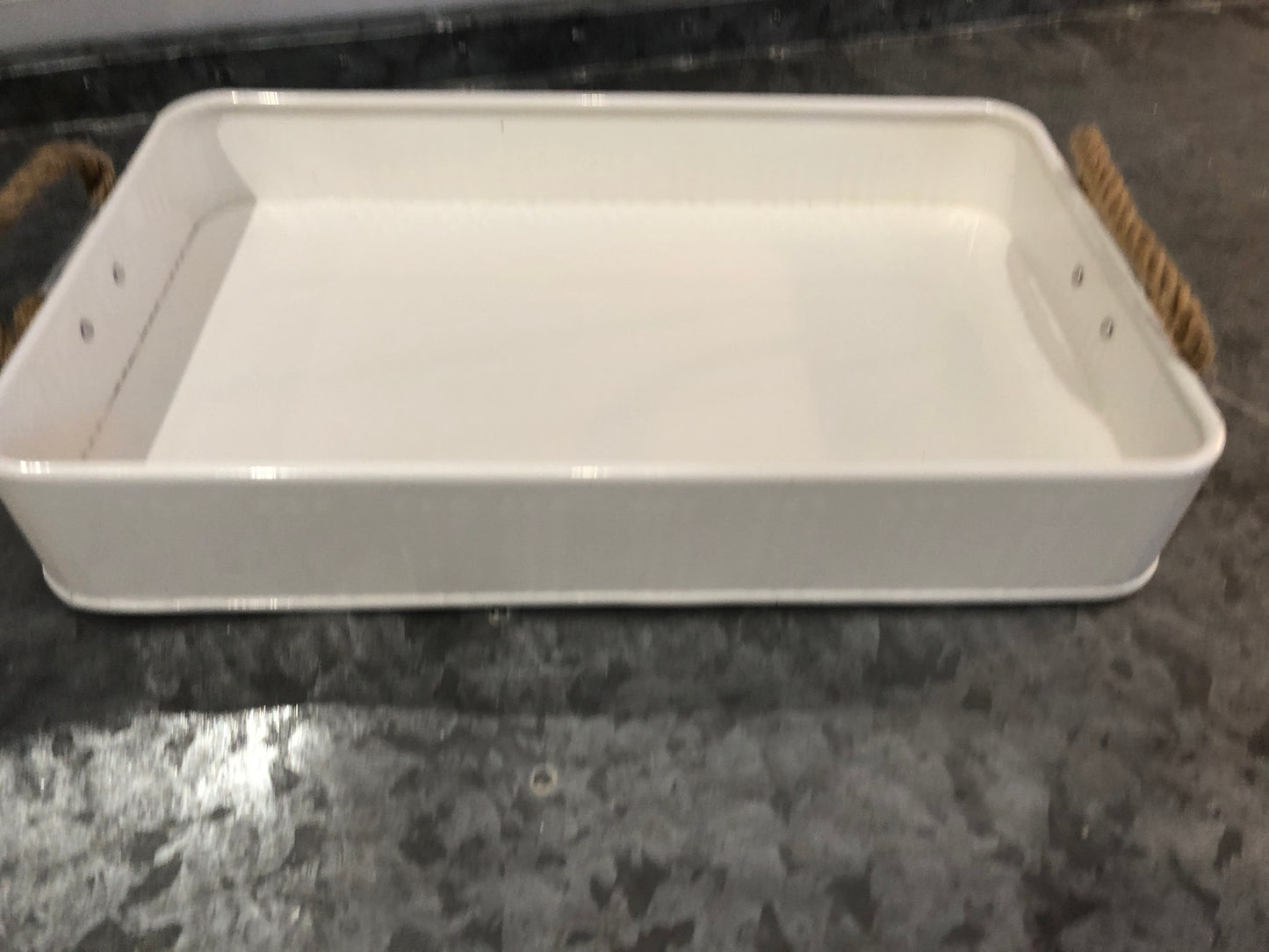 Tray White Enamel