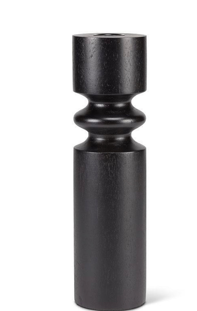 Midnight Turned Candle Holder
