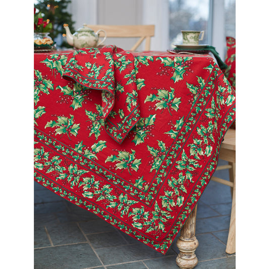 April Cornell Holly Holly Tablecloth 60 x 90”