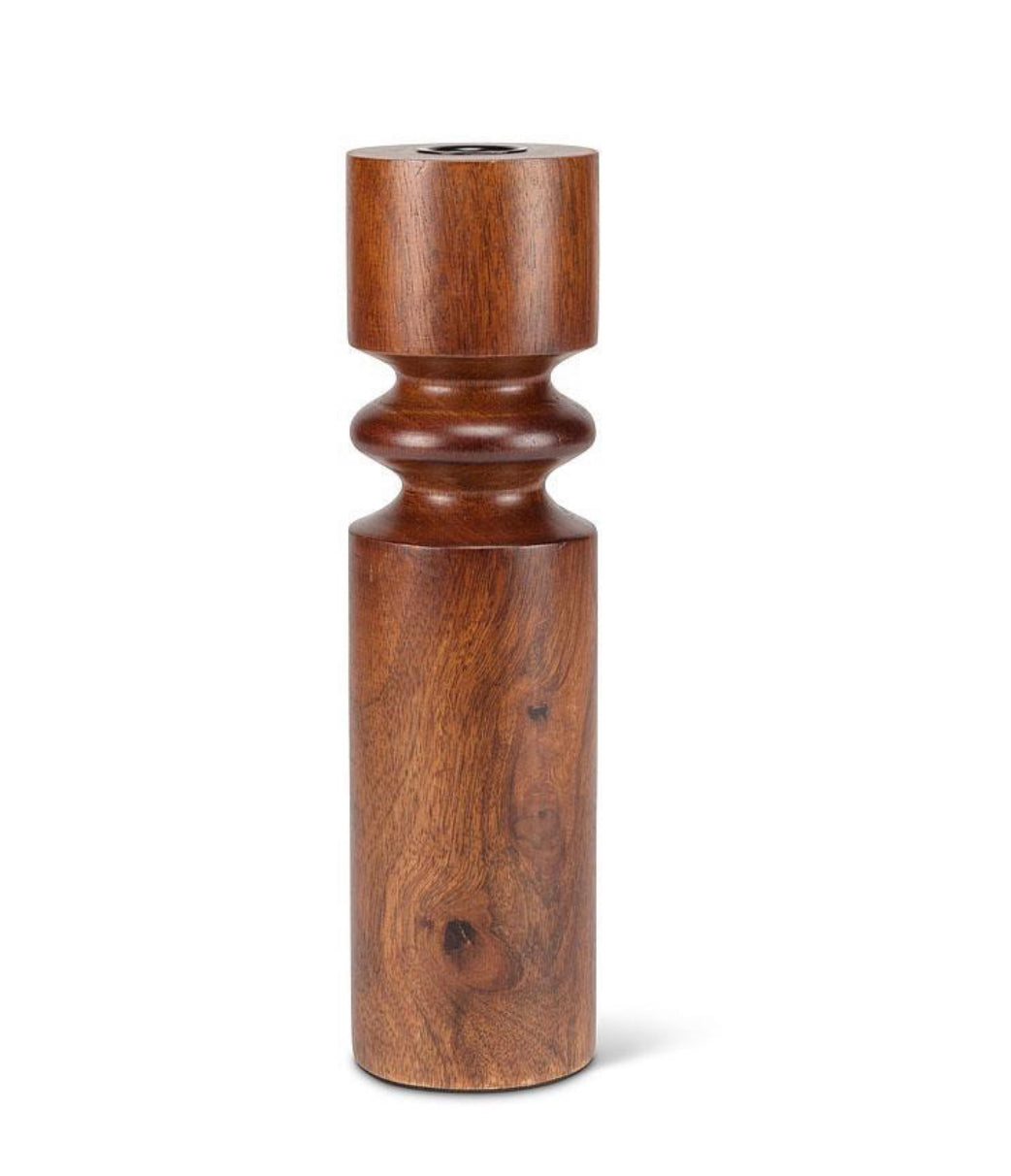 Walnut Turned Candle Holder