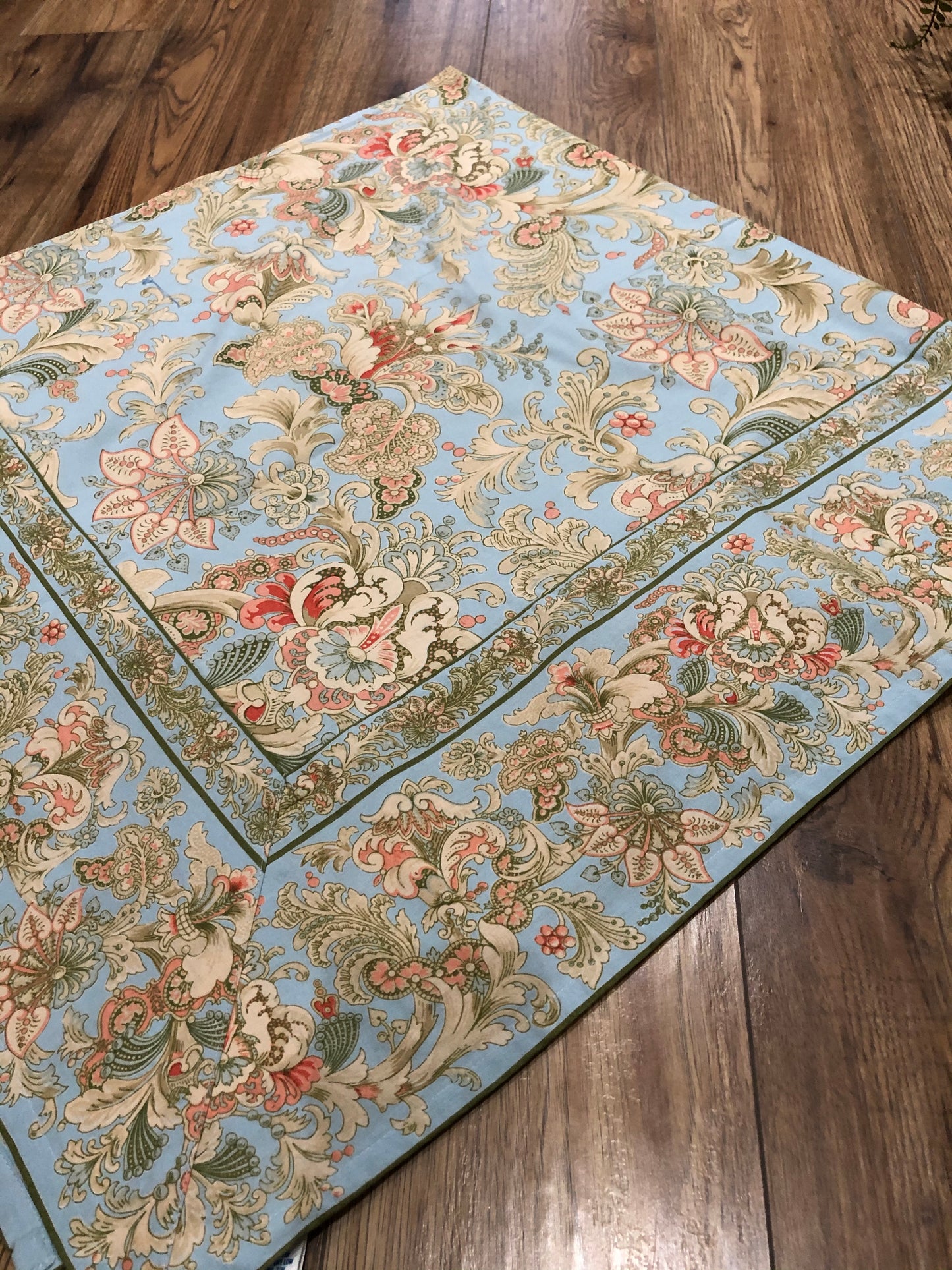 April Cornell • 88" Round Tablecloth | Jacobs Court - Sky