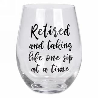 Retired Stemless Wine Glass