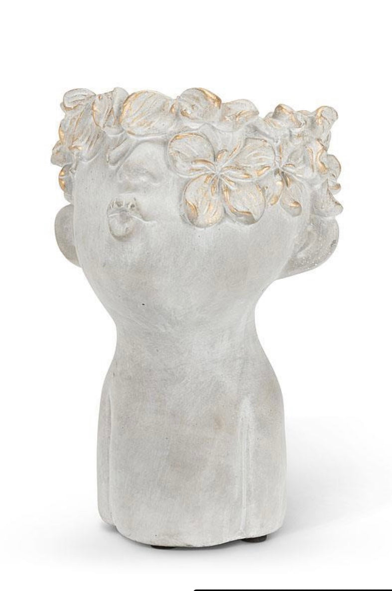 Kissing Face Planter with gold accents