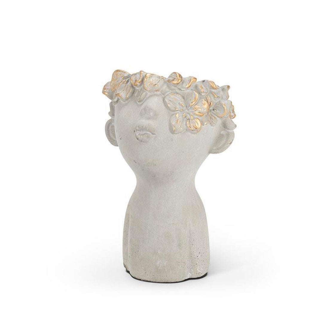 Kissing Face Planter with gold accent