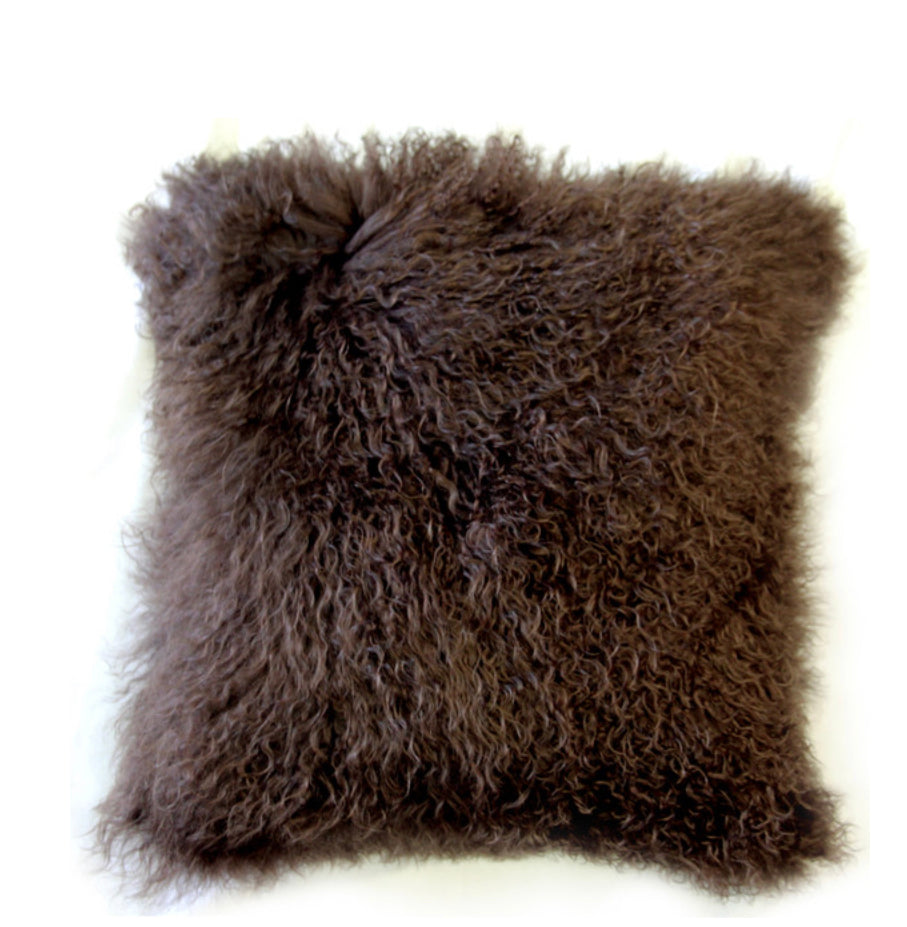 Brown Lambskin Pillow