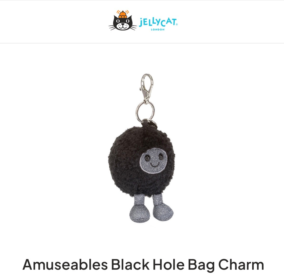 JellyCat Black Hole Bag Charm