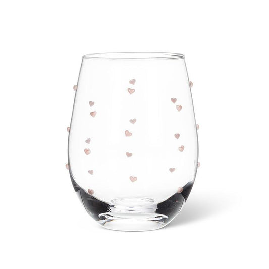 Abbott • Stemless Wine Glass with Hearts