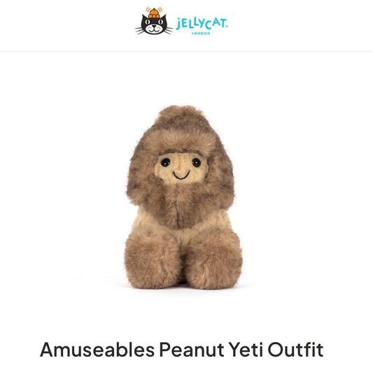 JellyCat Amuseables Peanut Yeti Outfit