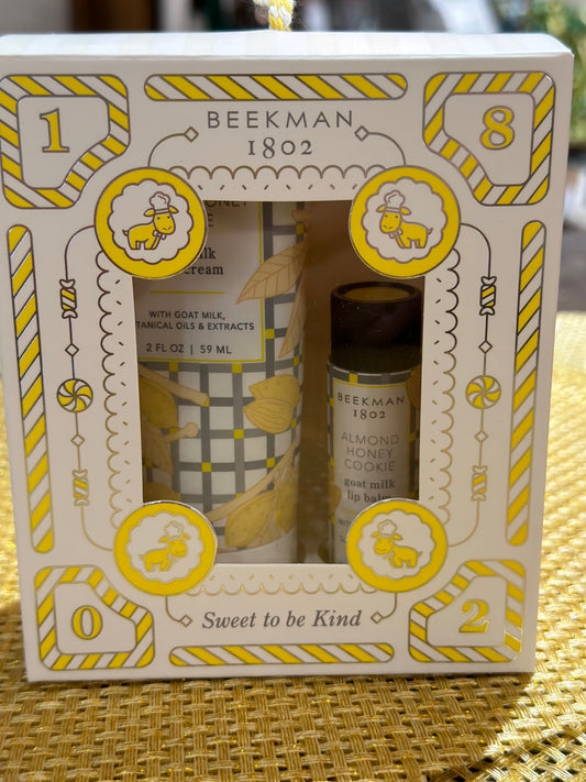Beekman Hand Cream & Lip Balm Set Almond Honey Cookie