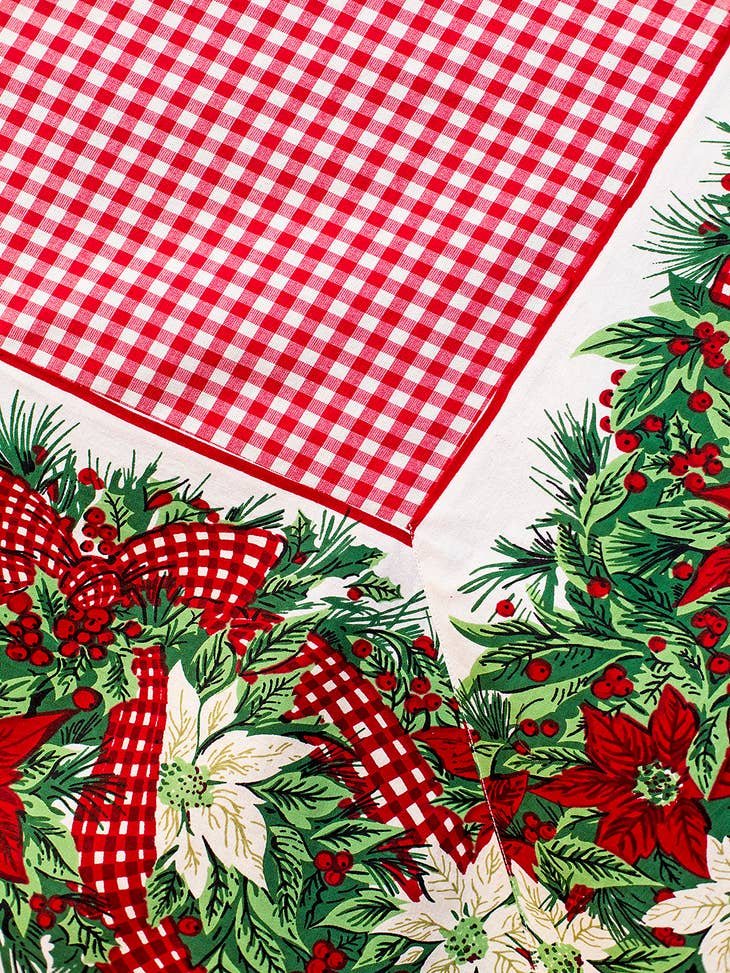April Cornell • 54" Tablecloth | Christmas Cottage – Red