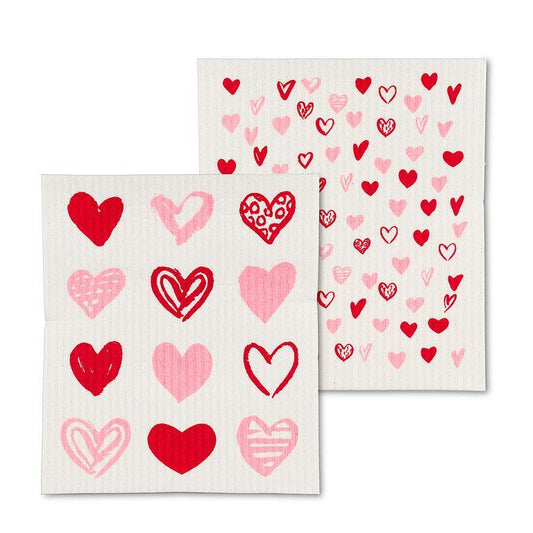 Abbott • Hearts Dish Cloth. Set of 2