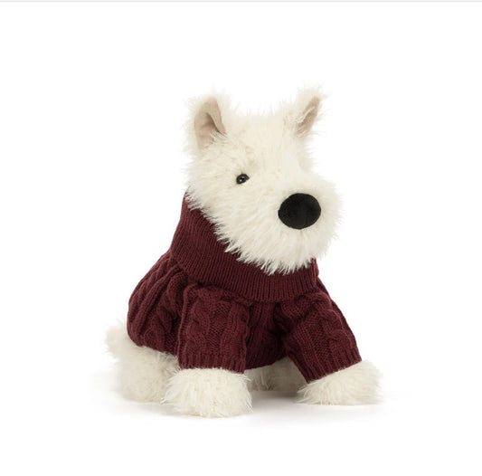 JellyCat Munro Scottie Dog Winter Jumper