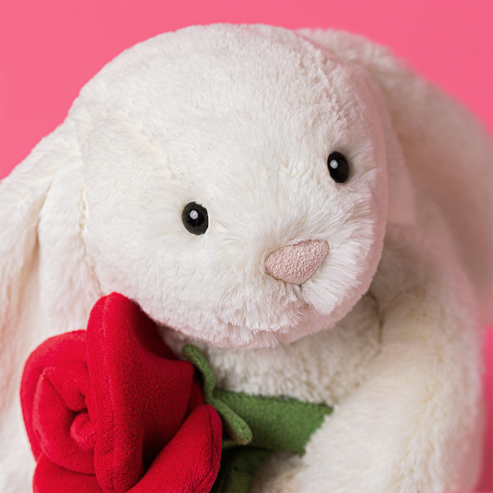 Jellycat • Cream Bunny With Rose