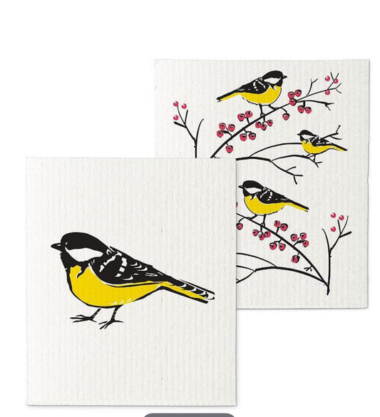 Abbott • Finch on a Branch Dishcloths. Set of 2