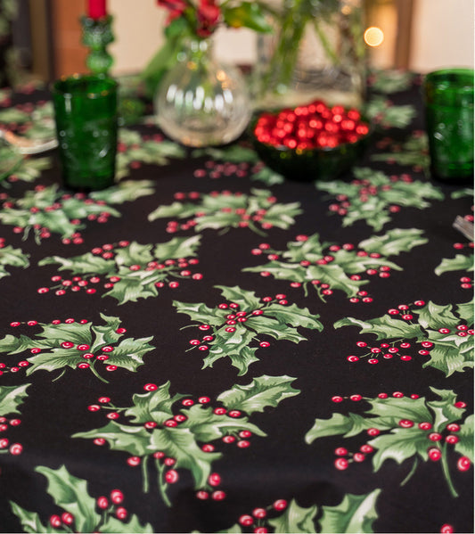 April Cornell Table Cloth - Holly Black