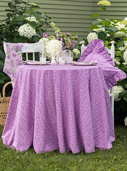 April Cornell Purple Forget Me Not Round Tablecloth