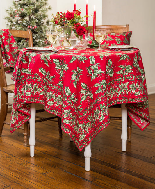 April Cornell Holly Red Cafe Cloth 36”square