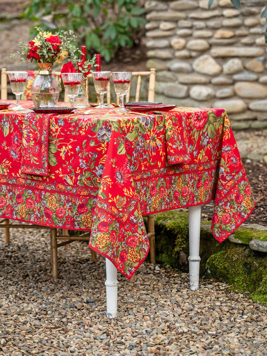 April Cornell Eternal Rose Tablecloth - Red