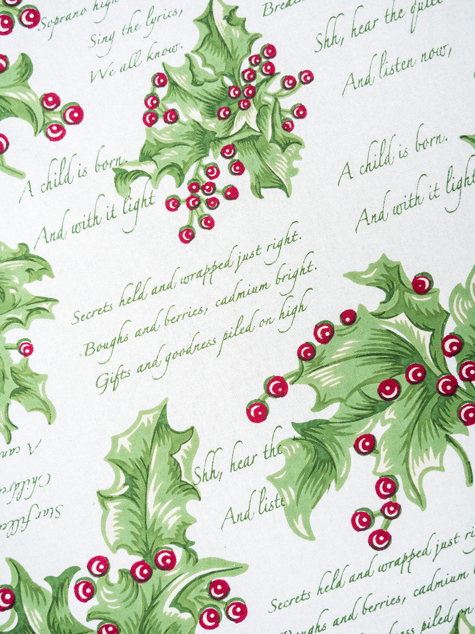 April Cornell • 60" x 90" Tablecloth | Holly Song – Ecru