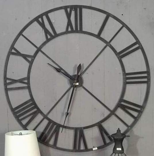 Large iron frame wall clock