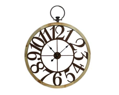 Wooden Metal Wall Clock