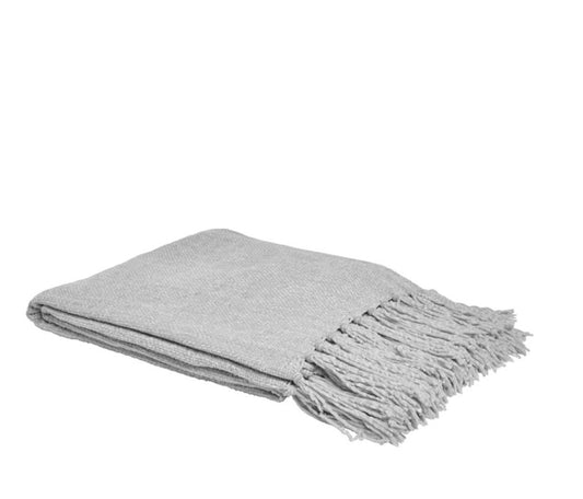 Grey Chenille Throw