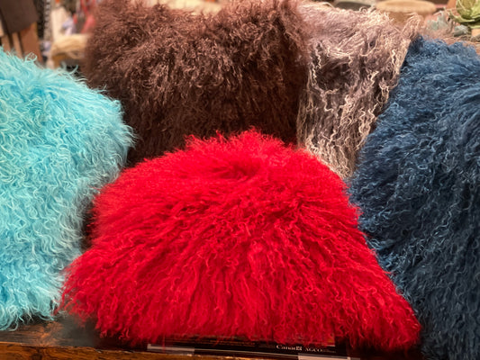 Red Lambskin Pillow