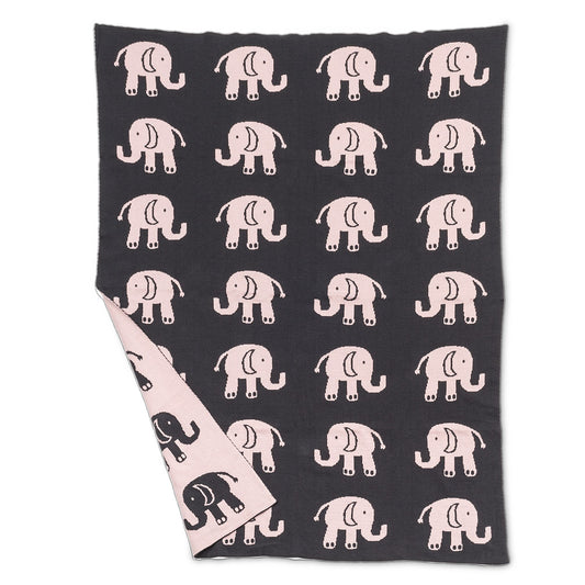 Pink Elephant Baby Throw