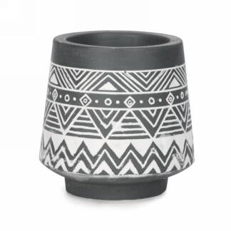 Grey Aztec cement jar candle