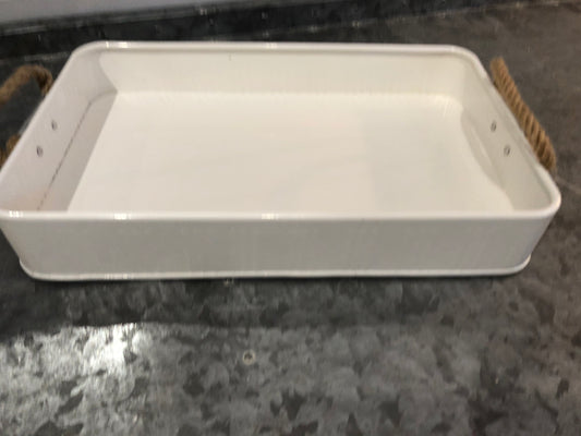 Tray White Enamel