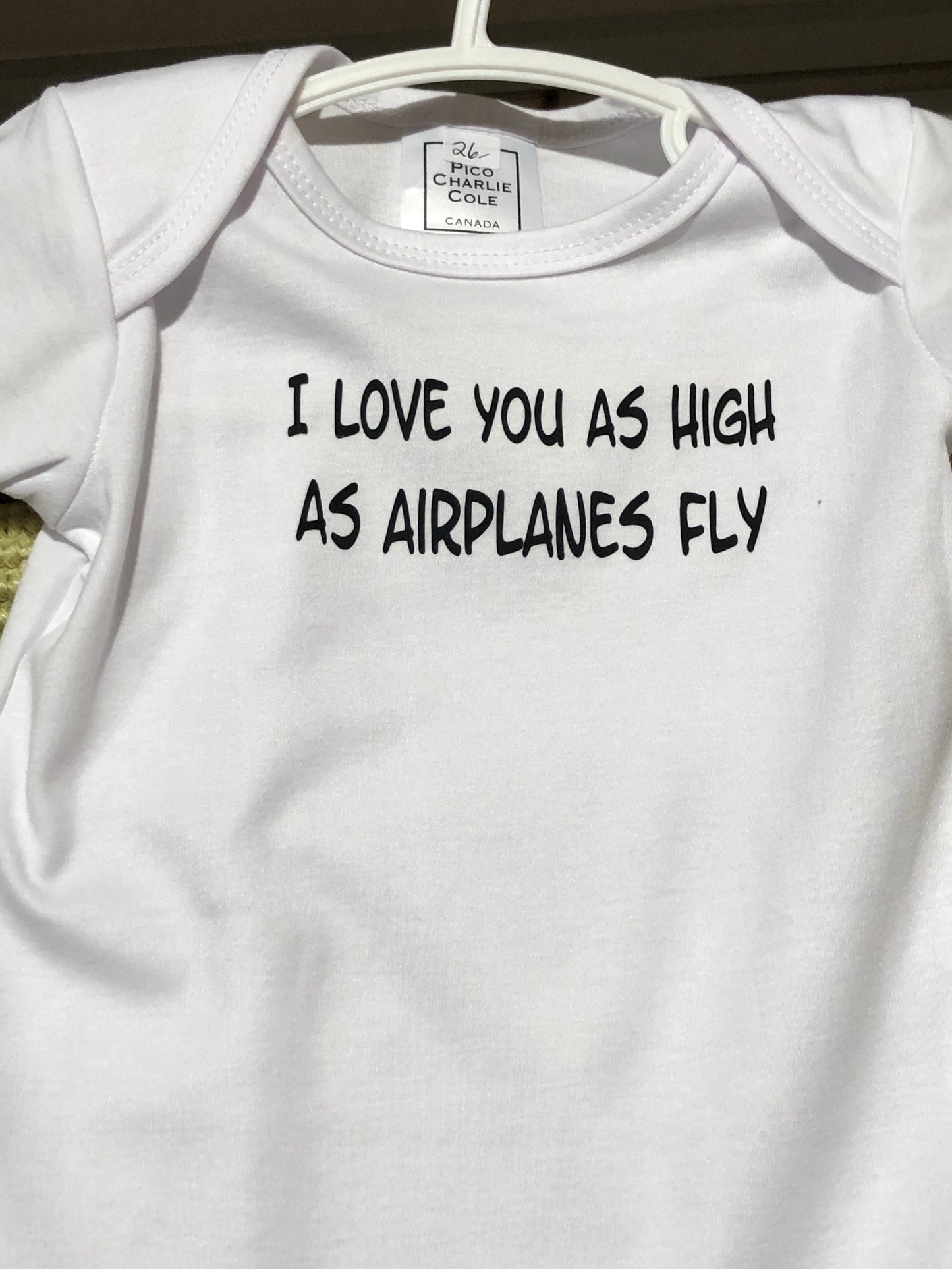 I Love you as High as Airplanes Fly Onesie