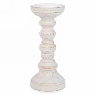 White Antique Candle Holder