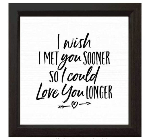 I Wish I Met You Much Sooner Plaque