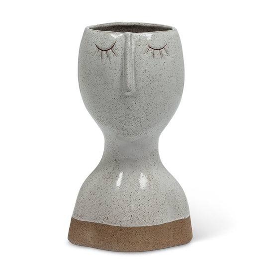 Large Eyes Closed Face Vase