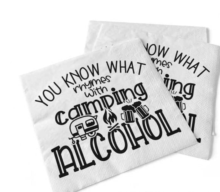 You Know What Rhymes with Camping cocktail napkins