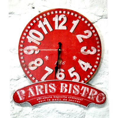 Bistro Clock Red