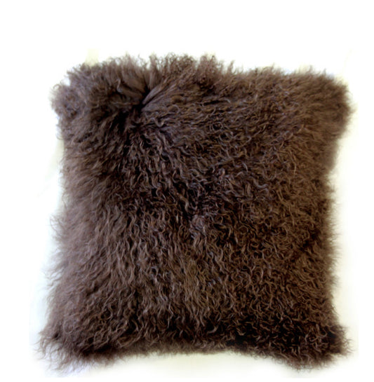 Brown Lambskin Pillow